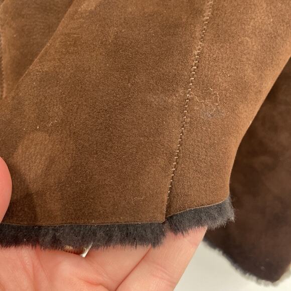 Great Greenlands Brown sherpa suede fur hood jacket - Picture 4 of 6